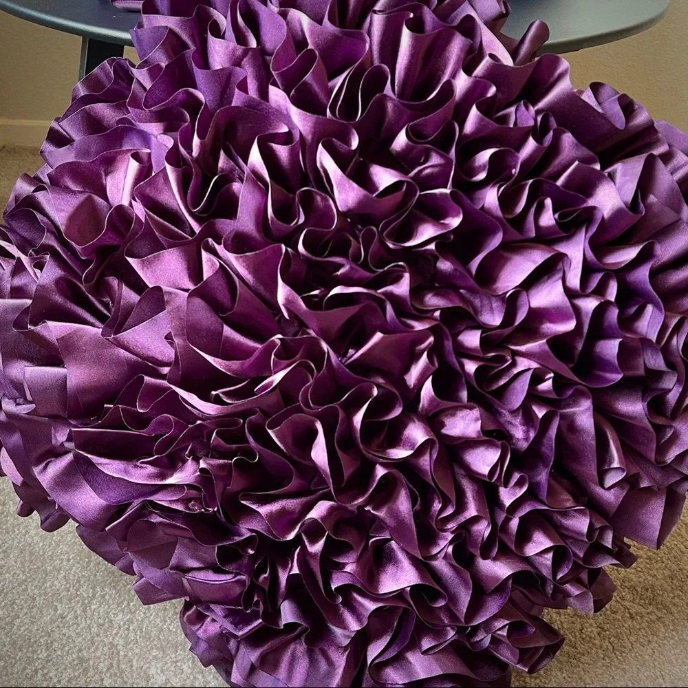 Set of 2 price firm Surya Prom Purple Ruffled Pillow 20x20x4, Down Fill
